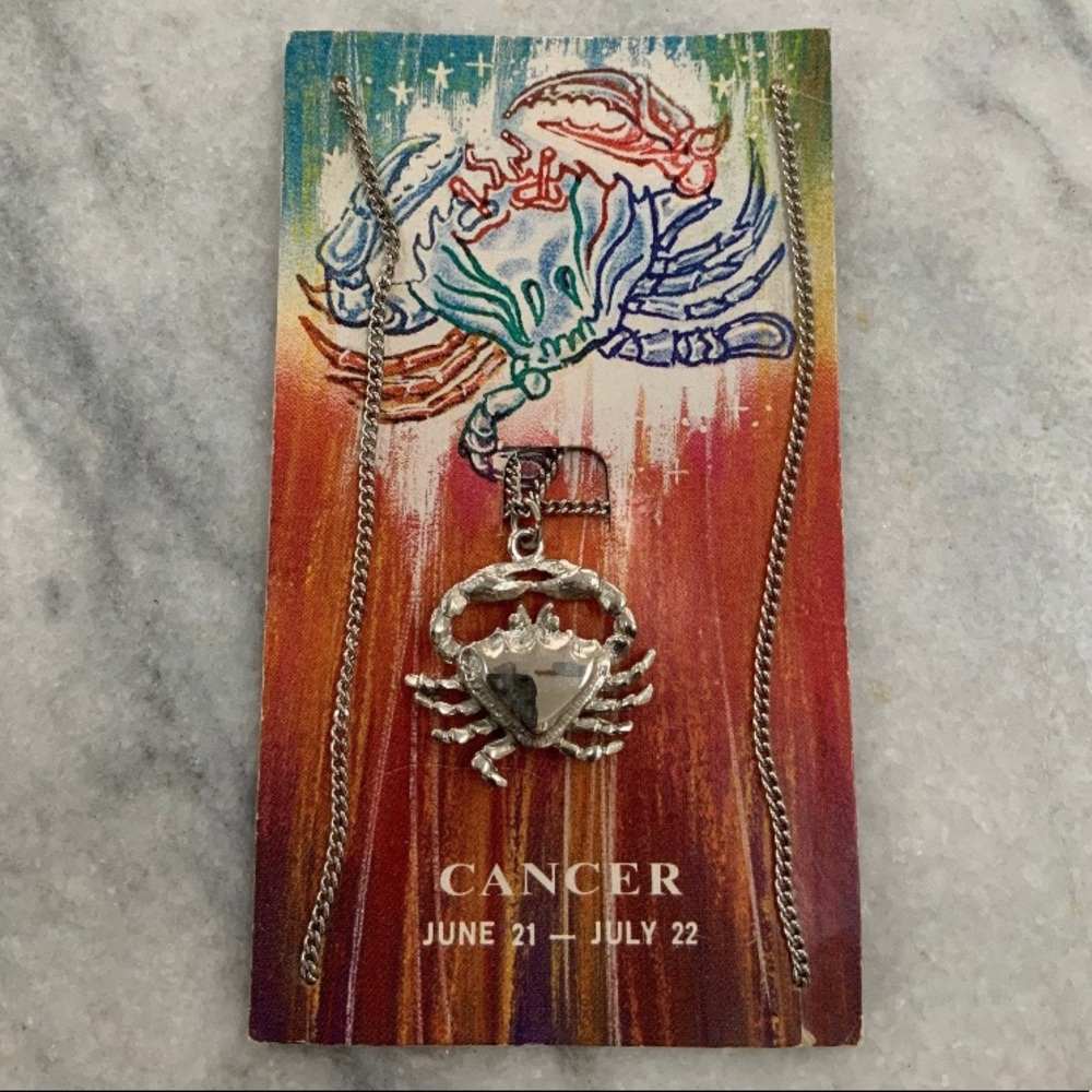 VTG Cancer Crab Zodiac Horoscope Charm Necklace